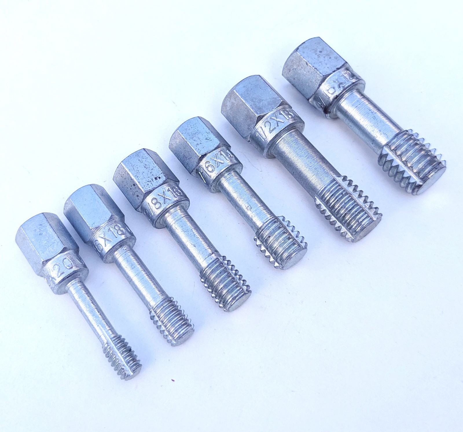 6x SAE Imperial UNC coarse re-threading thread repair tap set size 1/4" to 9/16"