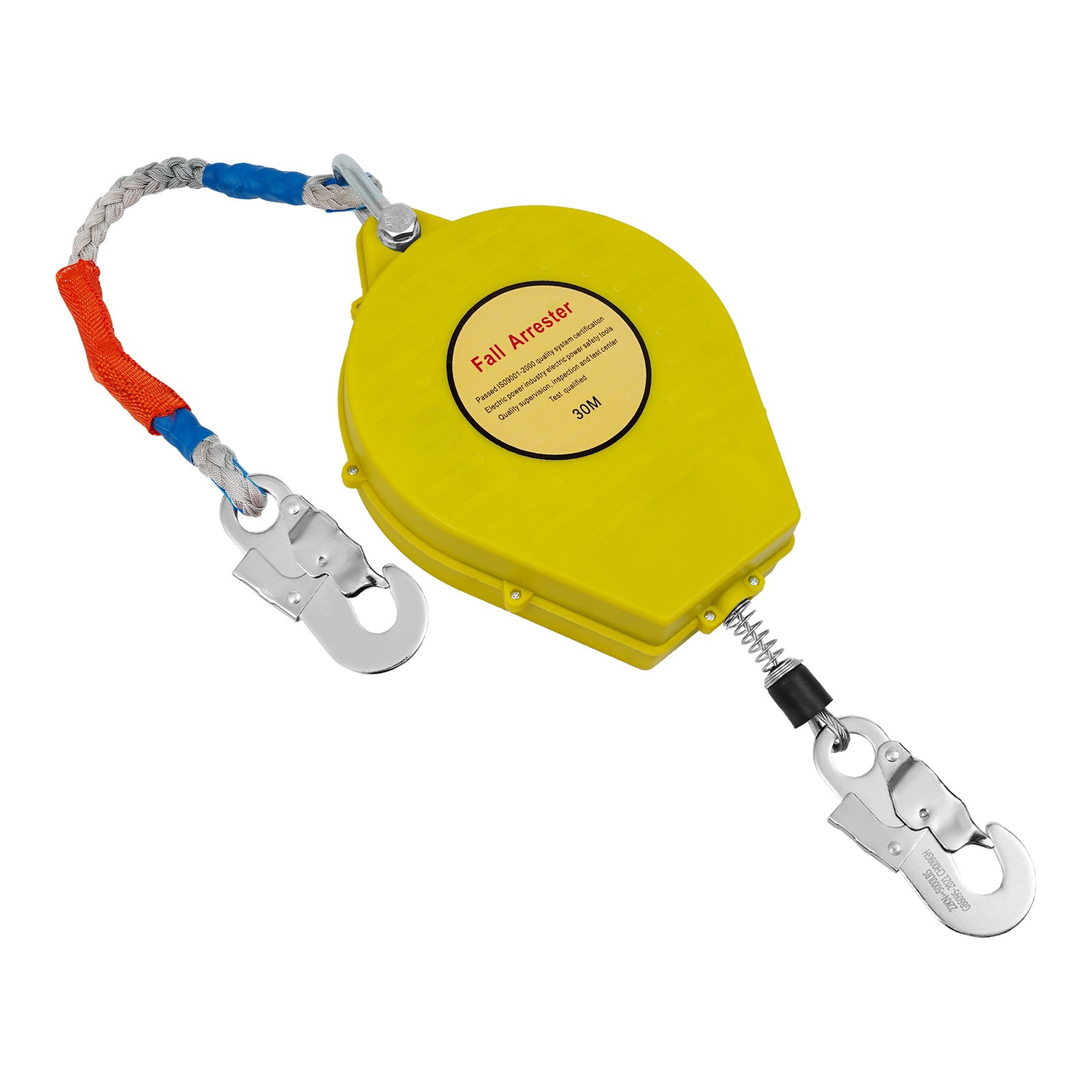 30M-Range Self-rRetractable Fall Arrester Fall Arrest Protector Yellow Max 150kg