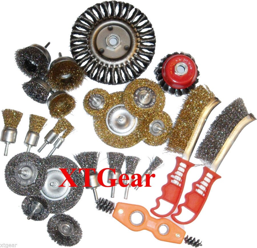 25 PCS ASSORTED WIRE BRUSH KIT Removing Rust Tarnish St