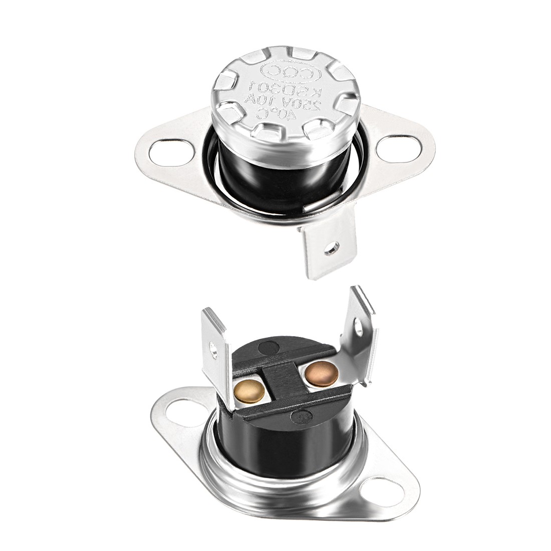 2pack KSD301 Thermostat 40°C/104°F 10A Normally Open N.O Temperature Switch
