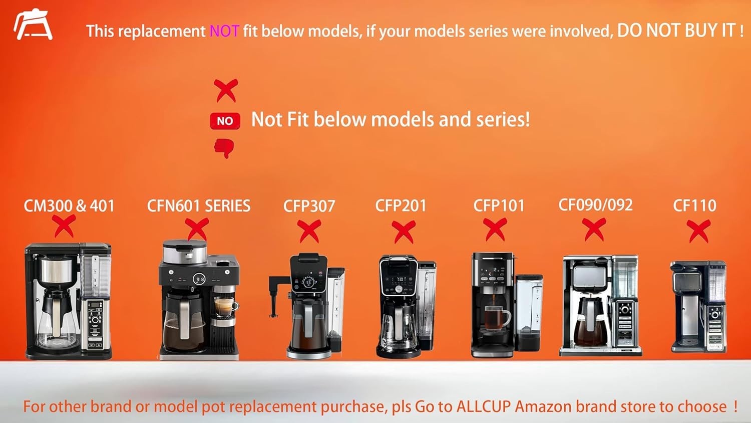 12 CUP Replacement Carafe Pot ONLY Compatible with Ninja Coffee Maker
