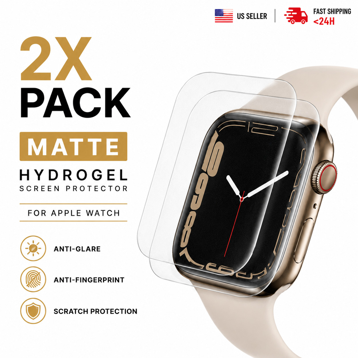 Anti-Glare Matte Screen Protector For Apple Watch Series 11 Hydrogel 2 5 10 Pack