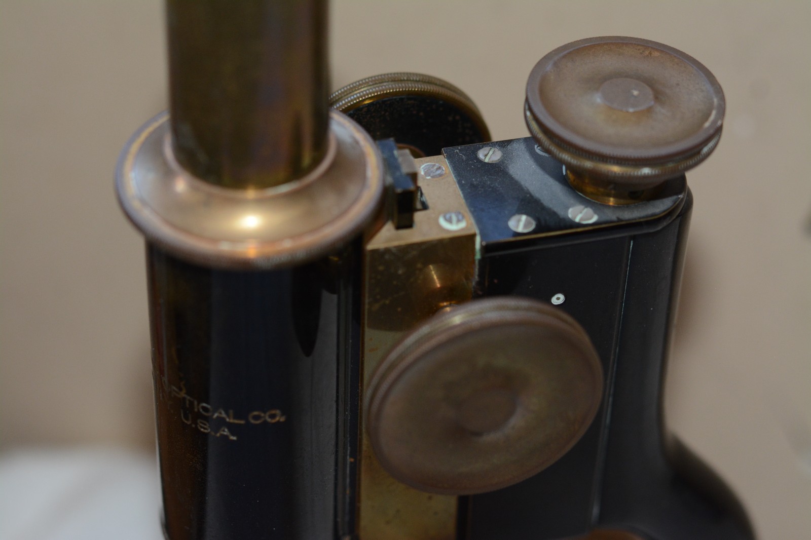 Microscopes. Antique. Bausch Lomb mirror microscope