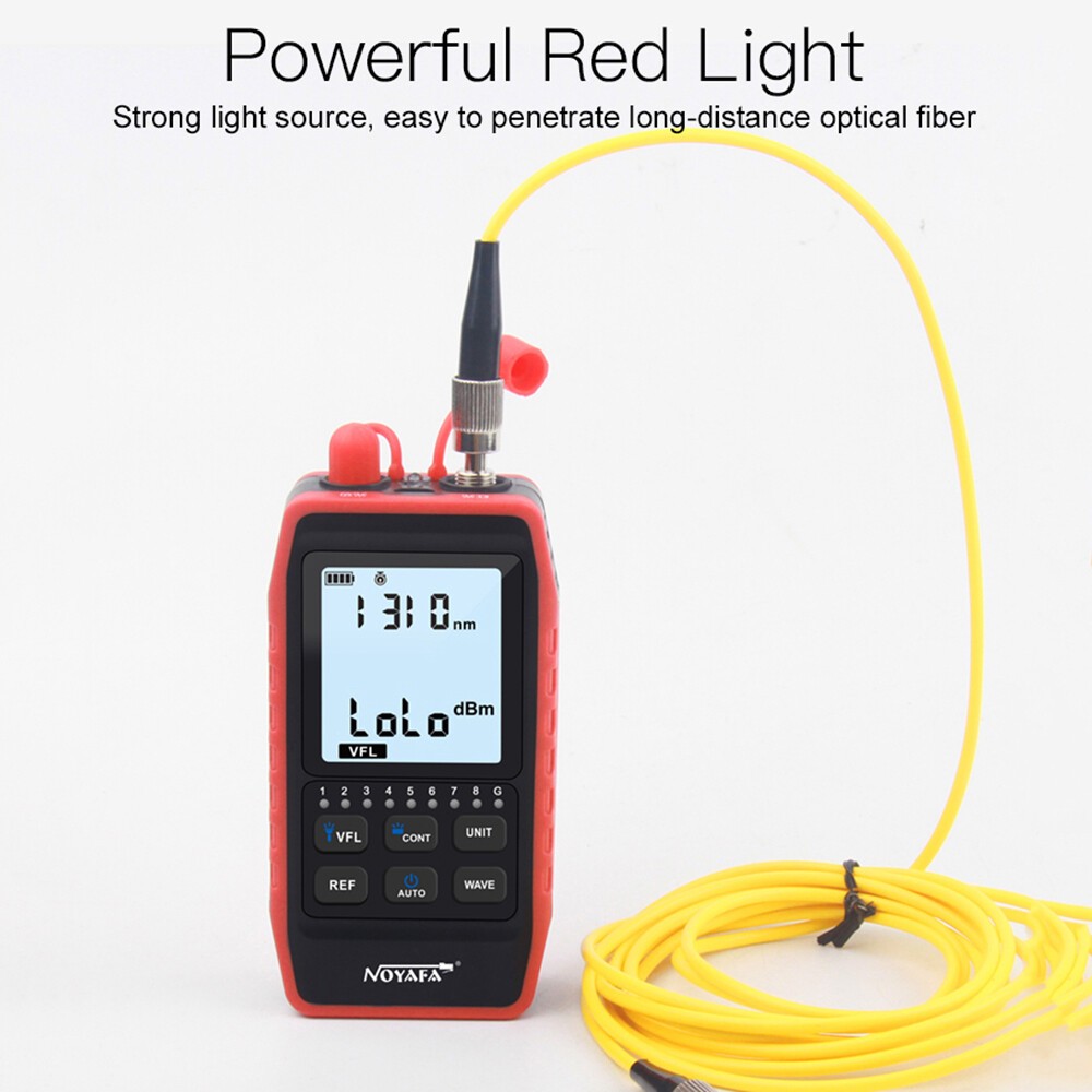 Network RJ45 Line Cable Tester LCD Optical Power Meter Light Source Rechargeable