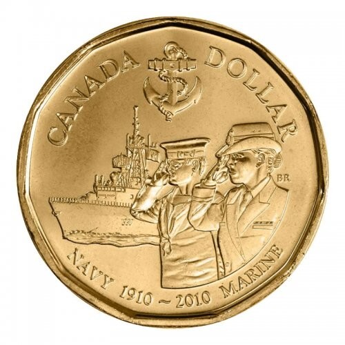 Canada 2010 Royal Canadian Navy 100th BU UNC Uncirculated Loonie!!