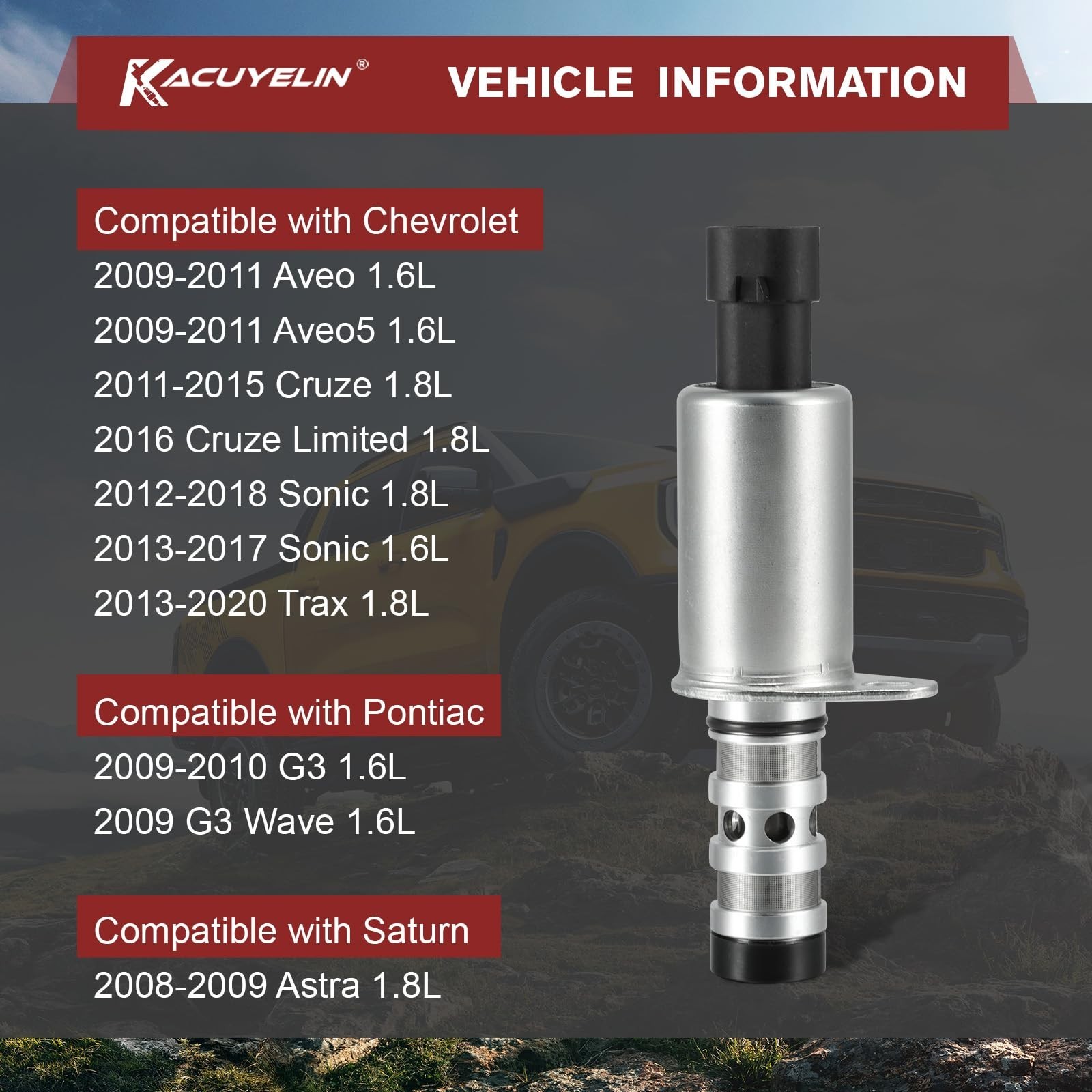 Engine Variable Valve Timing VVT Solenoid Oil Control Valve Compatible with Chev
