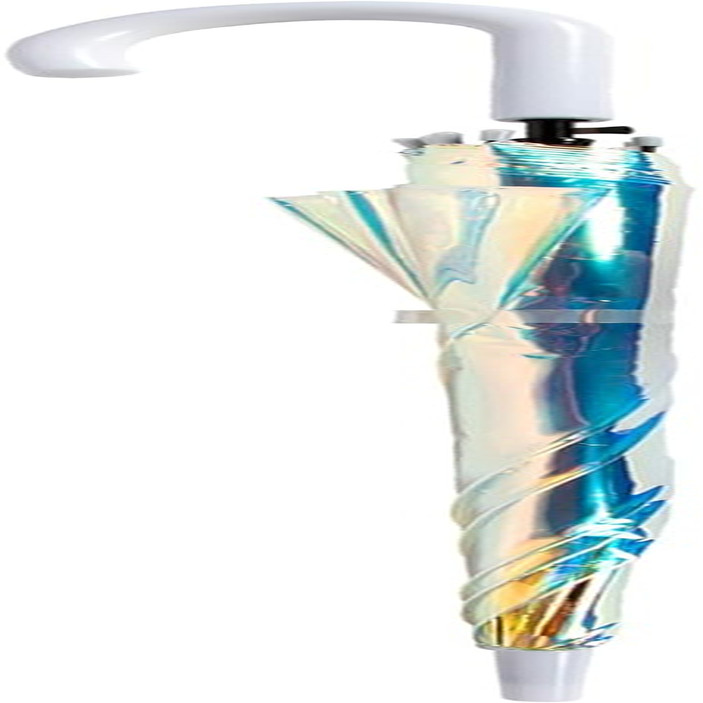 Iridescent Stick Umbrella, 50" Canopy Coverage, Crook Handle