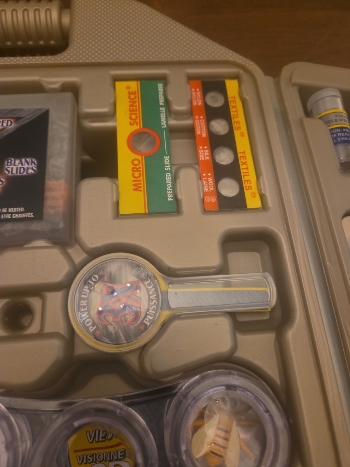 Micro-Science Microscope Set Kids Science Kit Animal Fibers Tools Case *READ*