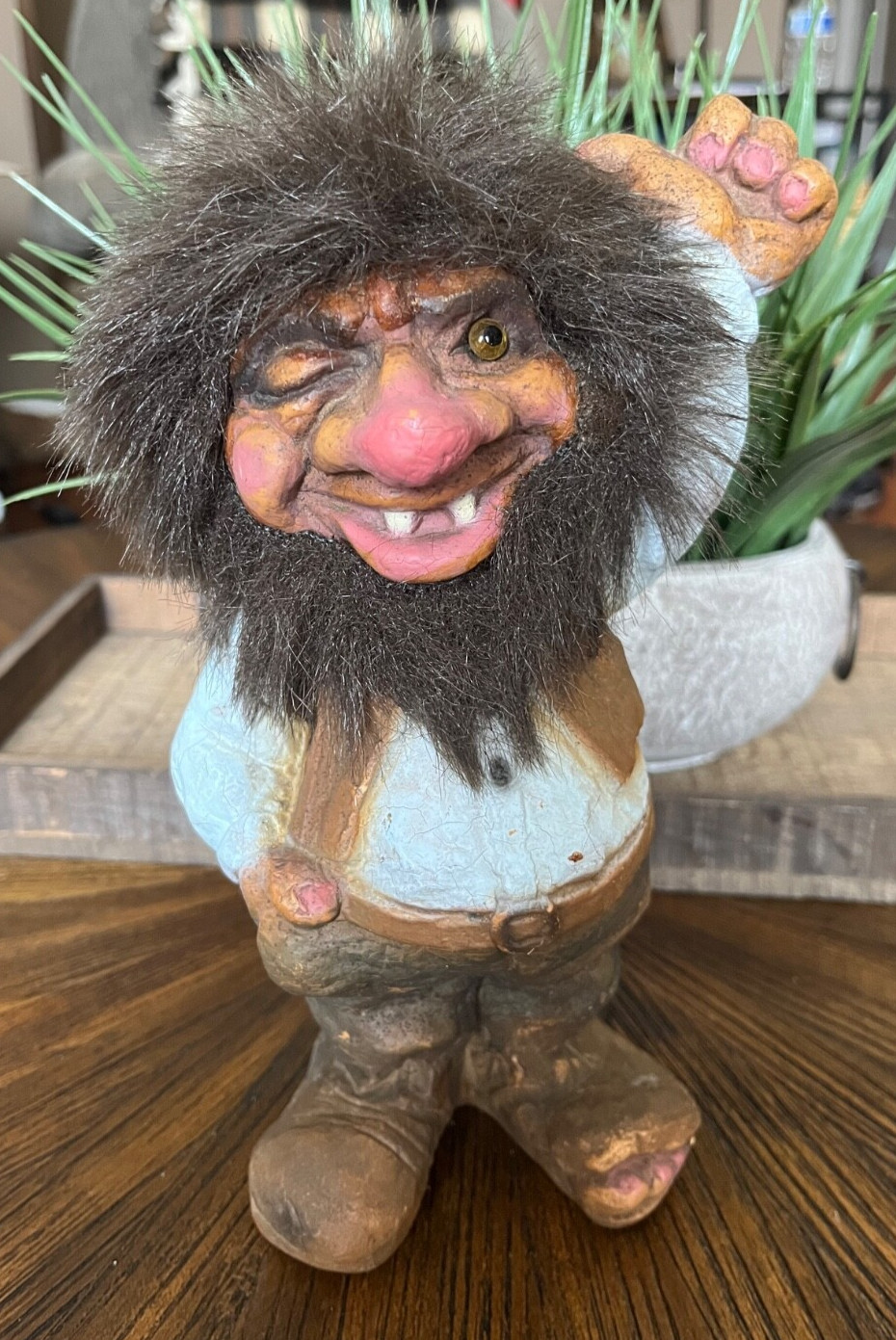Norway Nyform Troll Elf Gnome #106 Rjukan  Mythical Folk Art Thumbs Up - B1