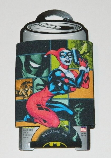 DC Comics Batman Harley Quinn Cork Gun Huggie Can Cooler Koozie NEW UNUSED