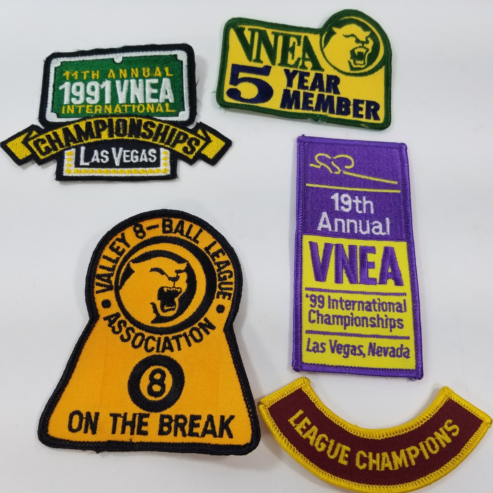 Valley 8 Ball Pool League Association Championships Member Lot Patches 80s 90s