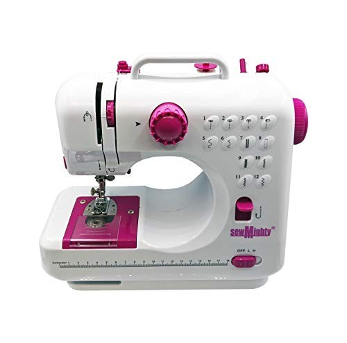 Mini Sewing Machine Portable AC Battery Powered 12 Stitch Patterns Dual Speed