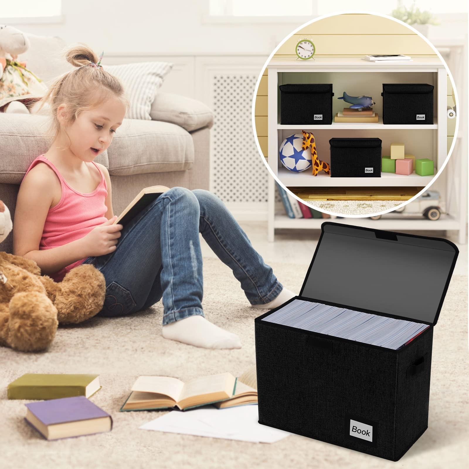 Comic Book Storage Box, Collapsible Organizer for 160-180 Comics, Heavy Duty Bin