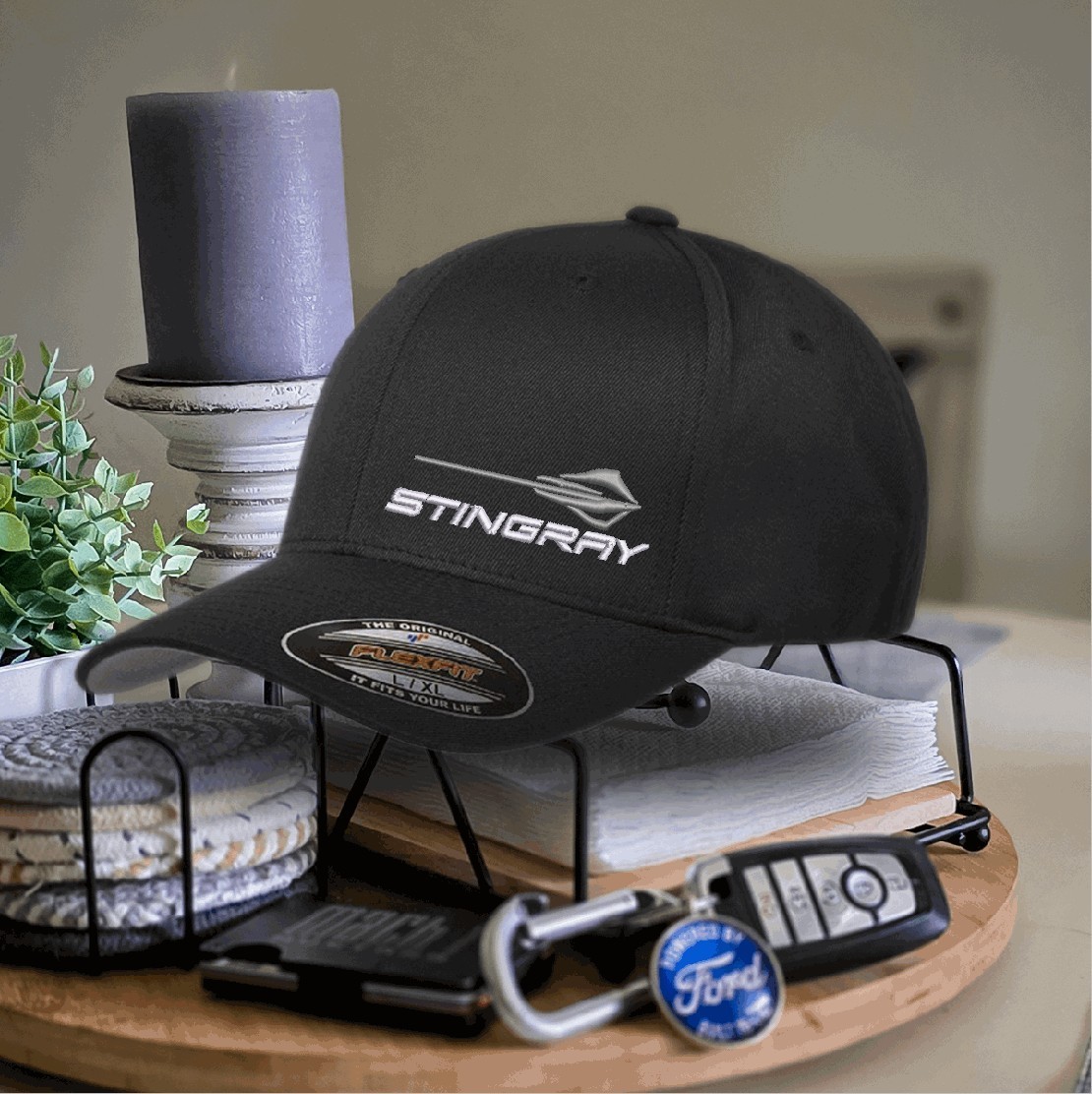 Corvette Stingray - Custom Made-to-Order Embroidered Flexfit or Snapback Hat