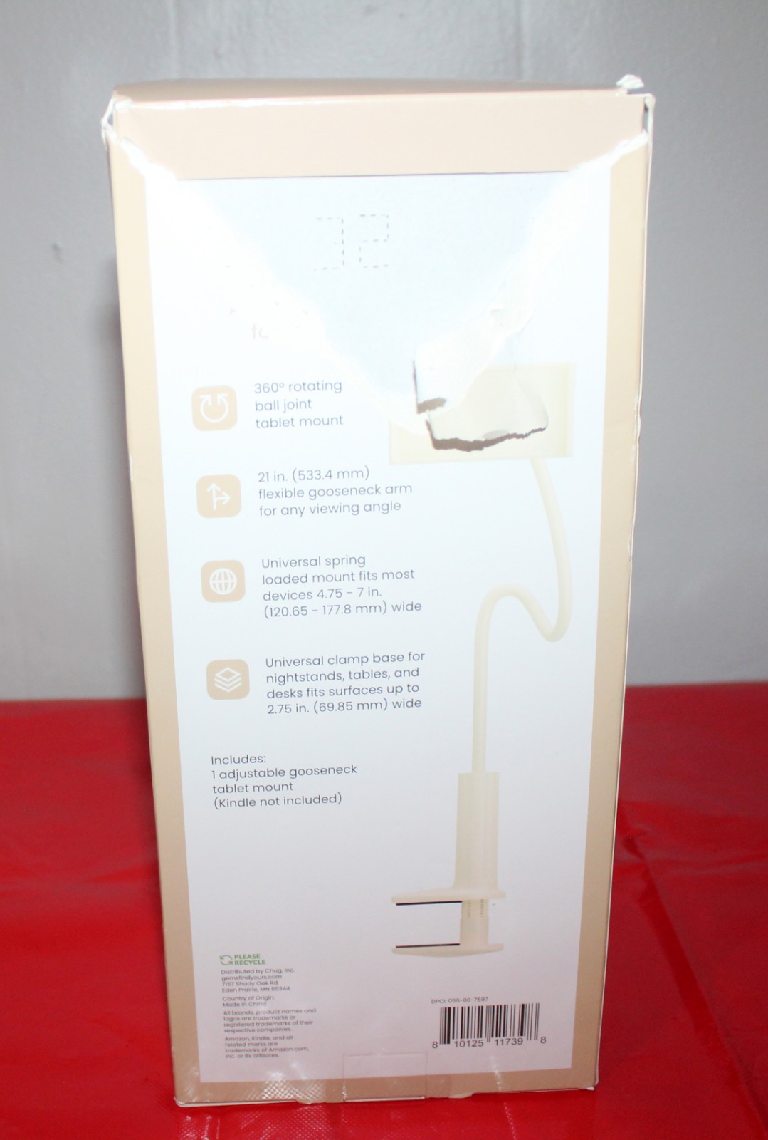 GEMS E-Reader Nightstand Mount - Beige: Adjustable Kindle Holder *NEW*