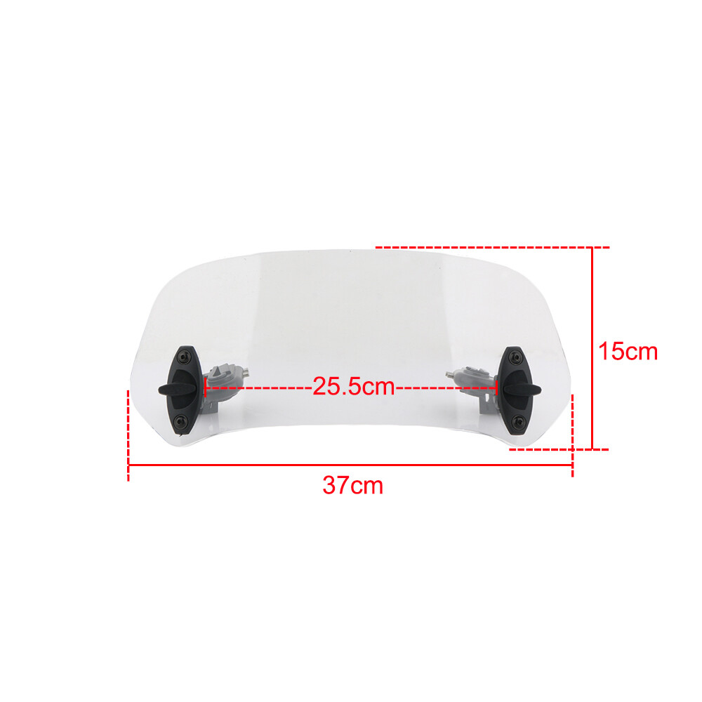 Motorcycle Adjustable Windshield Extension Spoiler Wind Deflector Transparent