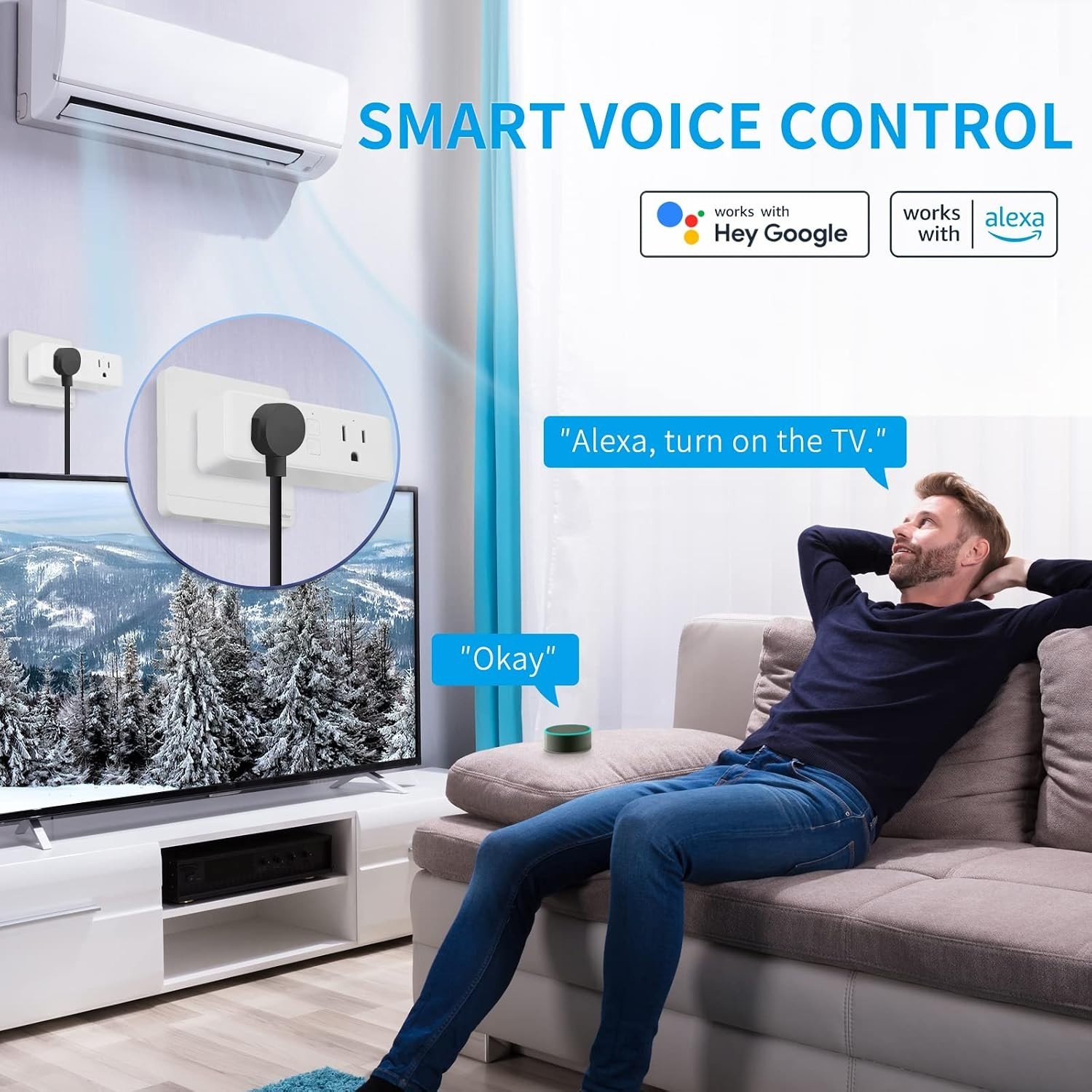 Innovative Dual Smart Plug 15A - Flexible Scheduling & Voice Control Freedom