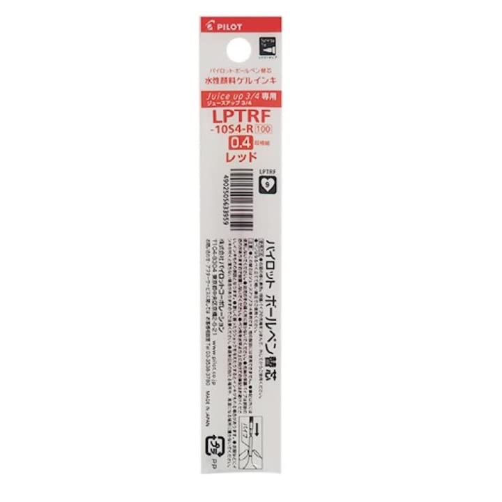 Refill for Juice Up 34 0.4mm Red LPTRF-10S4-R × 10 Pieces Set