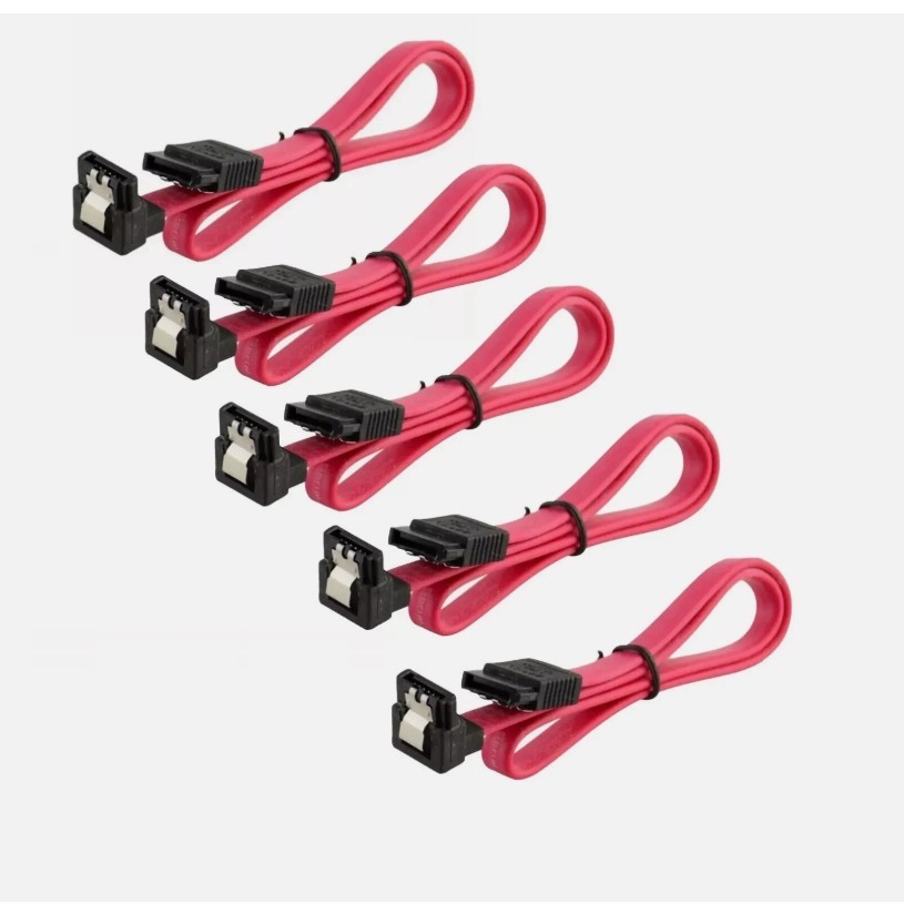 5pcs SATA 3.0 Cable SATA3 III 6GB/s Right Angle SSD HDD Hard Drive, red