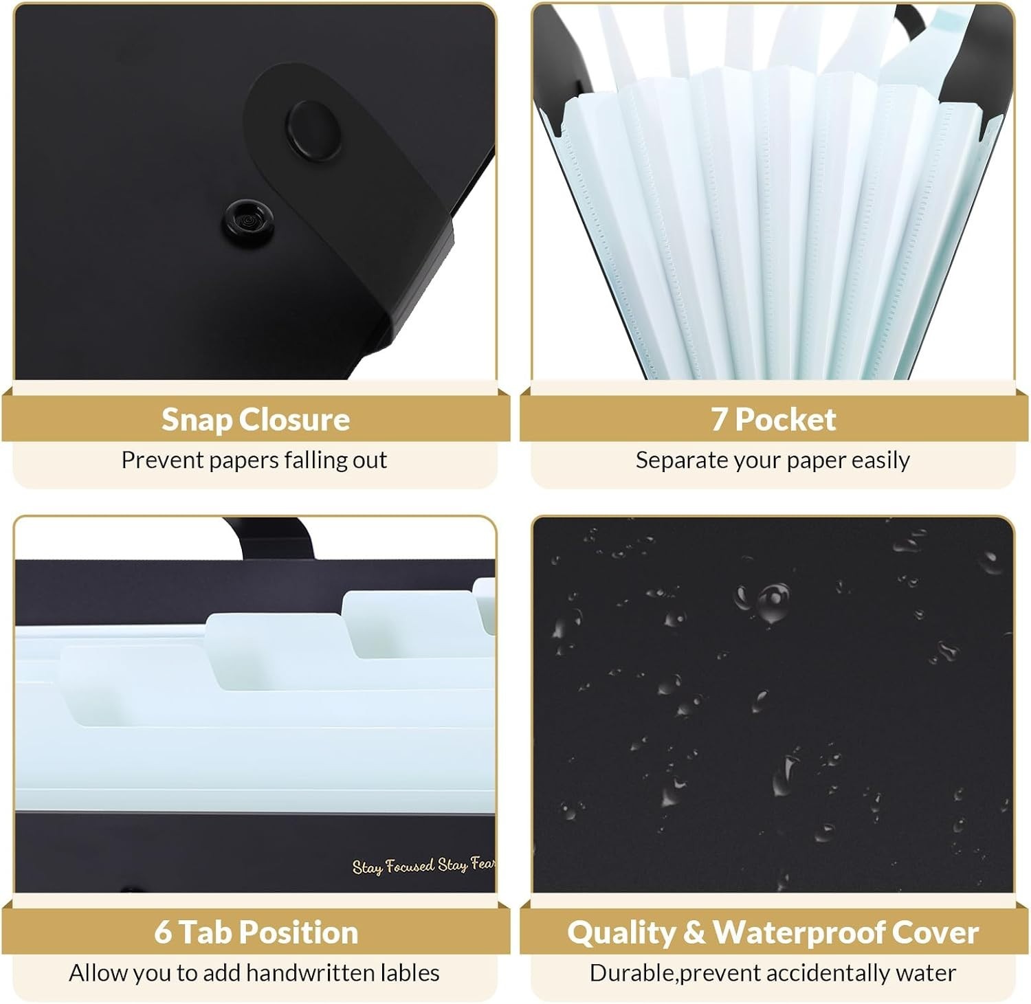 Secure and Discreet 7-Pocket File Folder for Organized Paperwork Management