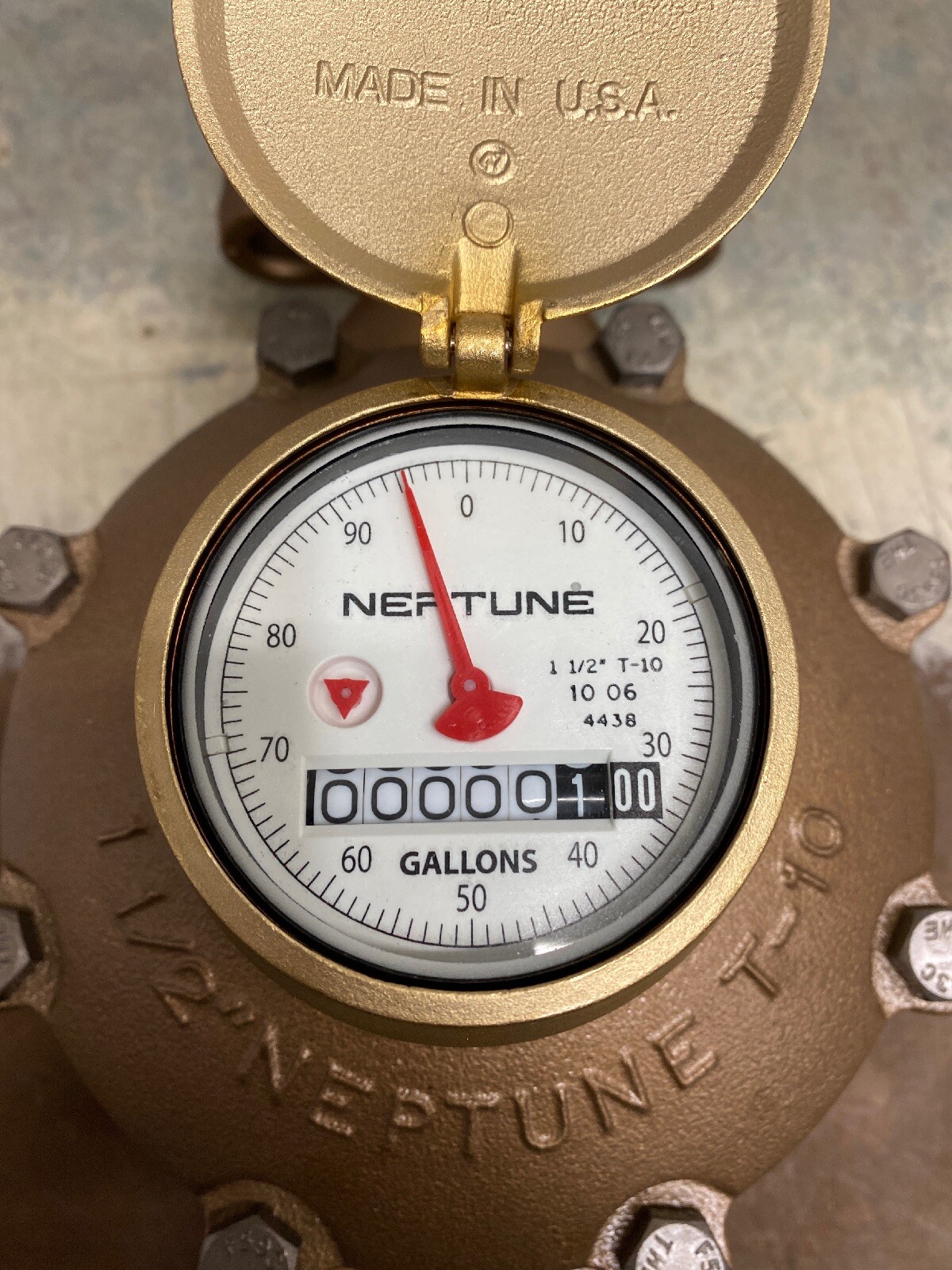 Neptune 11/2 T-10 Water Meter Direct Reading