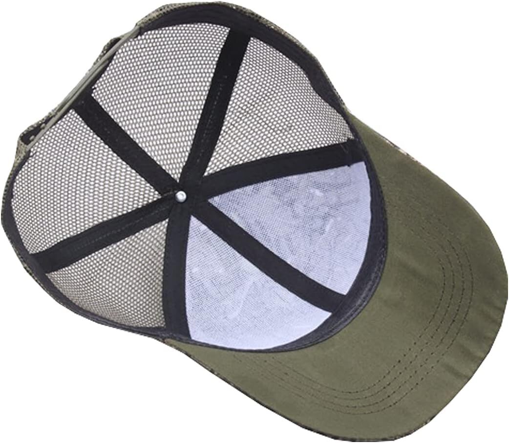 Foetest Adjustable Baseball Cap Camouflage Mesh Hat One Size, Camouflage-1