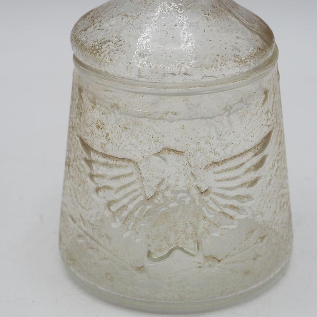 Glass Embossed Eagle Jar