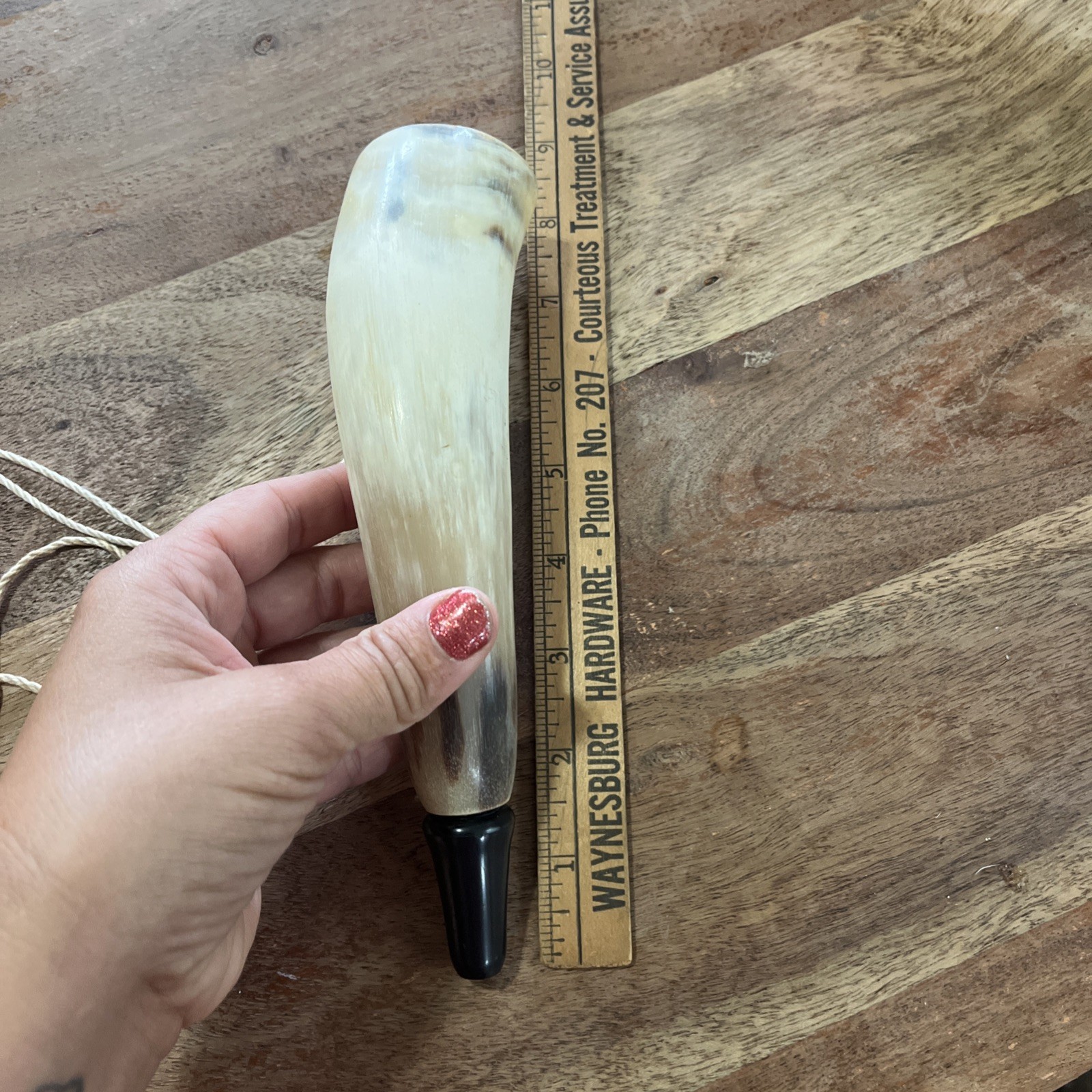 Antique Powder Horn, 9” Long, No Cap Or Plug