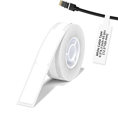 Label Maker Tape  D11 Cable Label Print Paper 0.5"*4.3" Standard White Cable