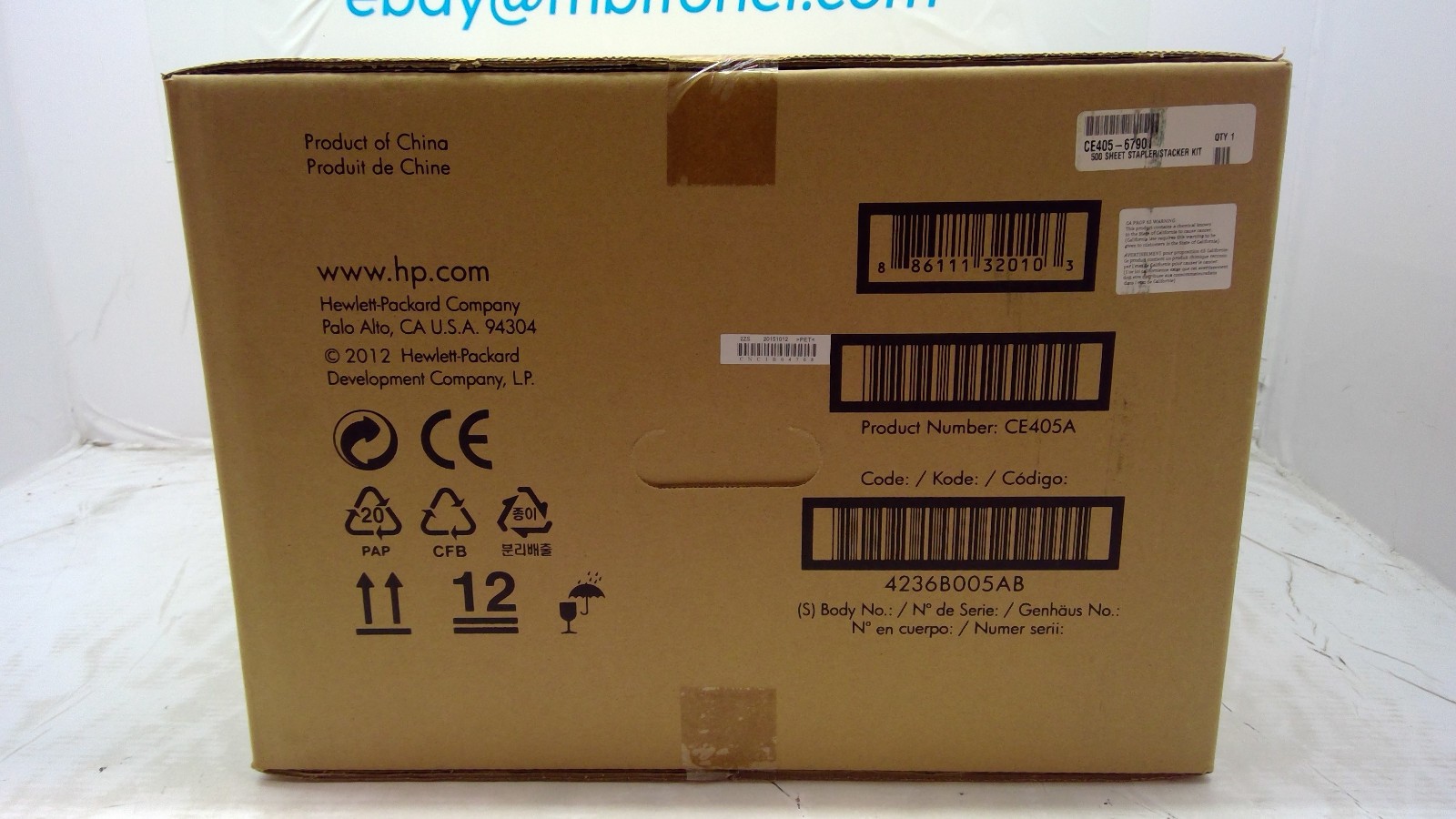 Genuine High Performance M601/M603 Series 500-Sheet Stapler/Stacker Kit CE405A