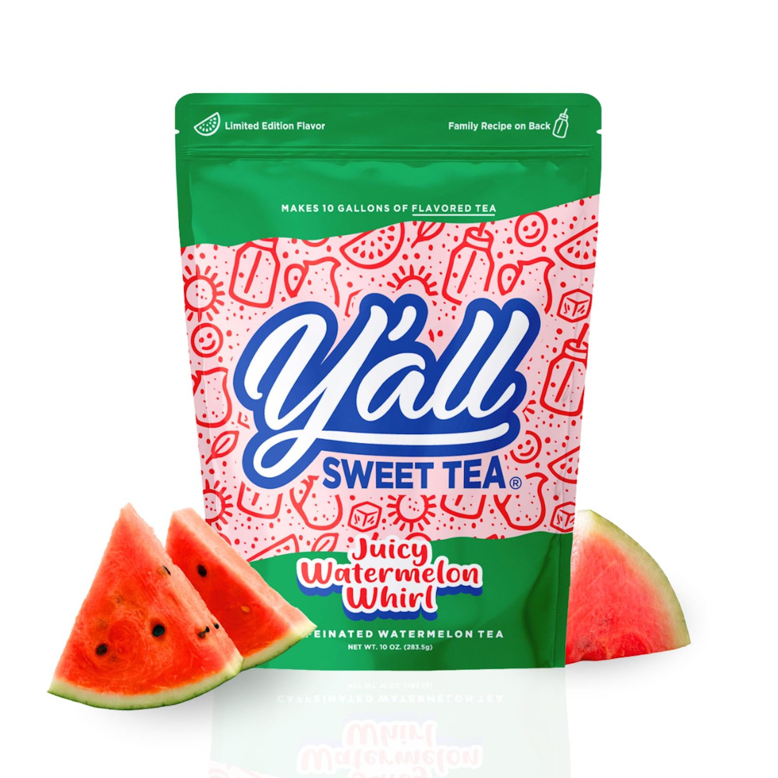 Y'all Sweet Tea - Watermelon Flavored Iced Bags One 1 Gallon (10 Bags)