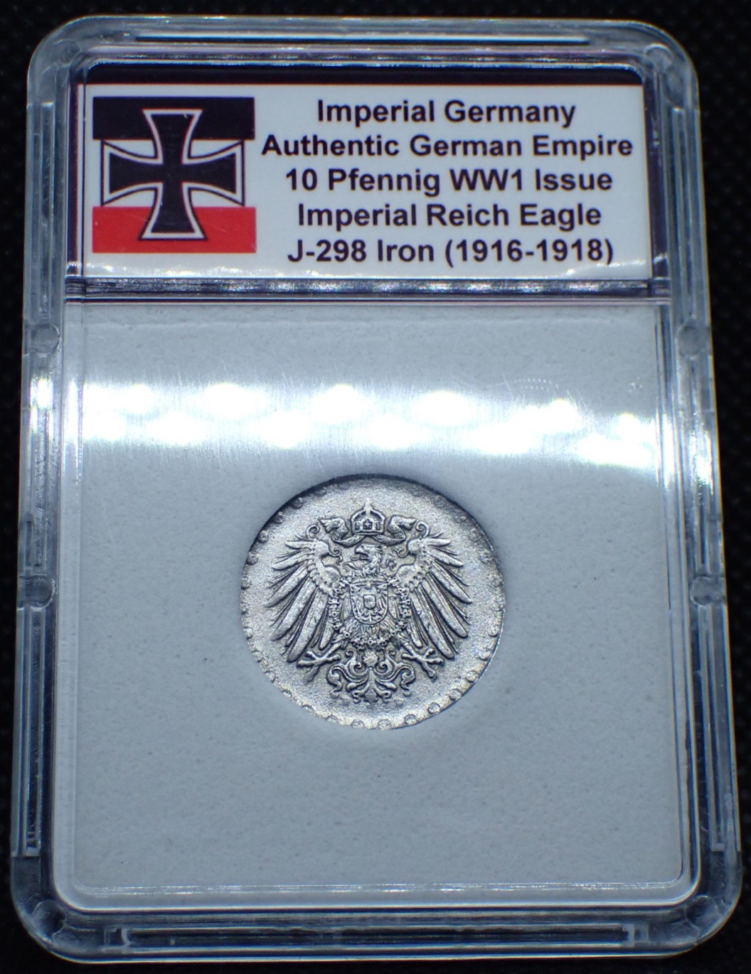 Imperial Germany WW1 *1917* 10 Pfennig Iron Coin Rare Empire in Case J.298