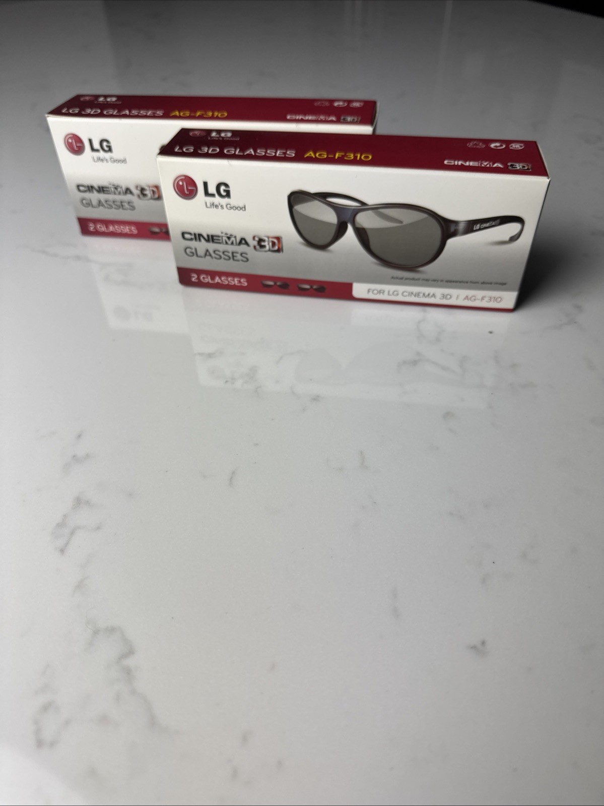 LG 3D Cinema Glasses Four Pairs 2 Per Box AG-F310. New And Never Opened