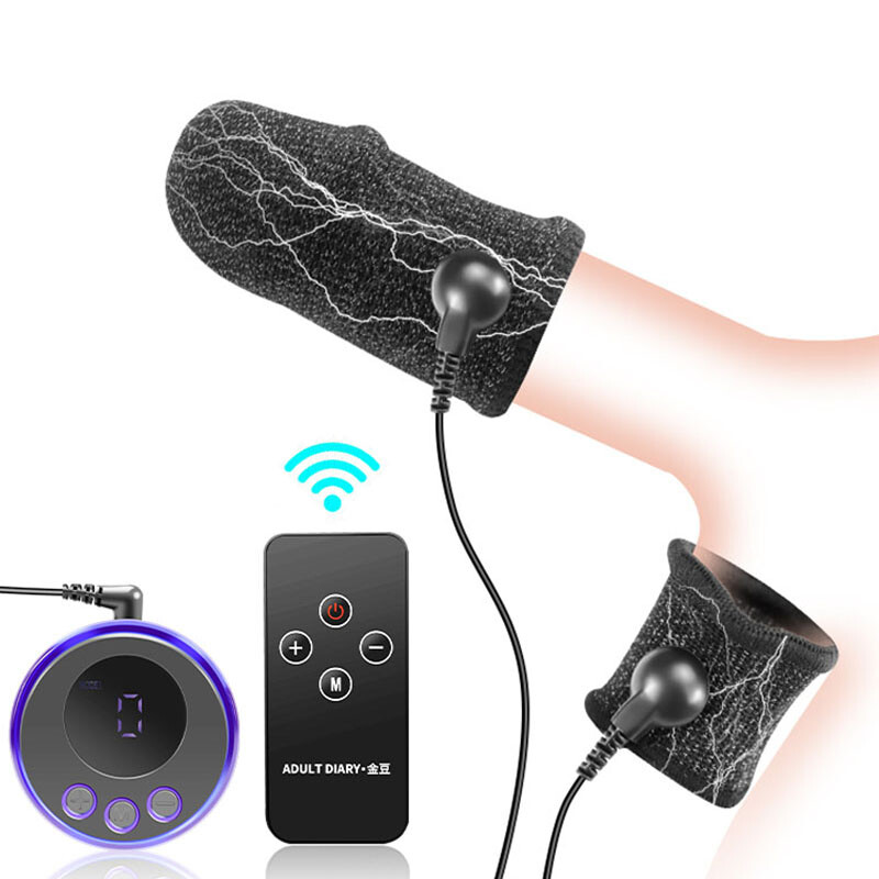 Electric EStim Male Penis Stretcher Enhancer Ball Scrotum Ring Delay Ejaculation