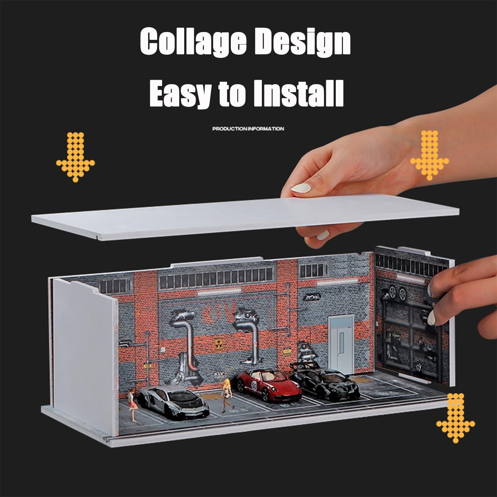 Display Case for Hot Wheel with LED Light Stackable Mega Garage Storage for 1...