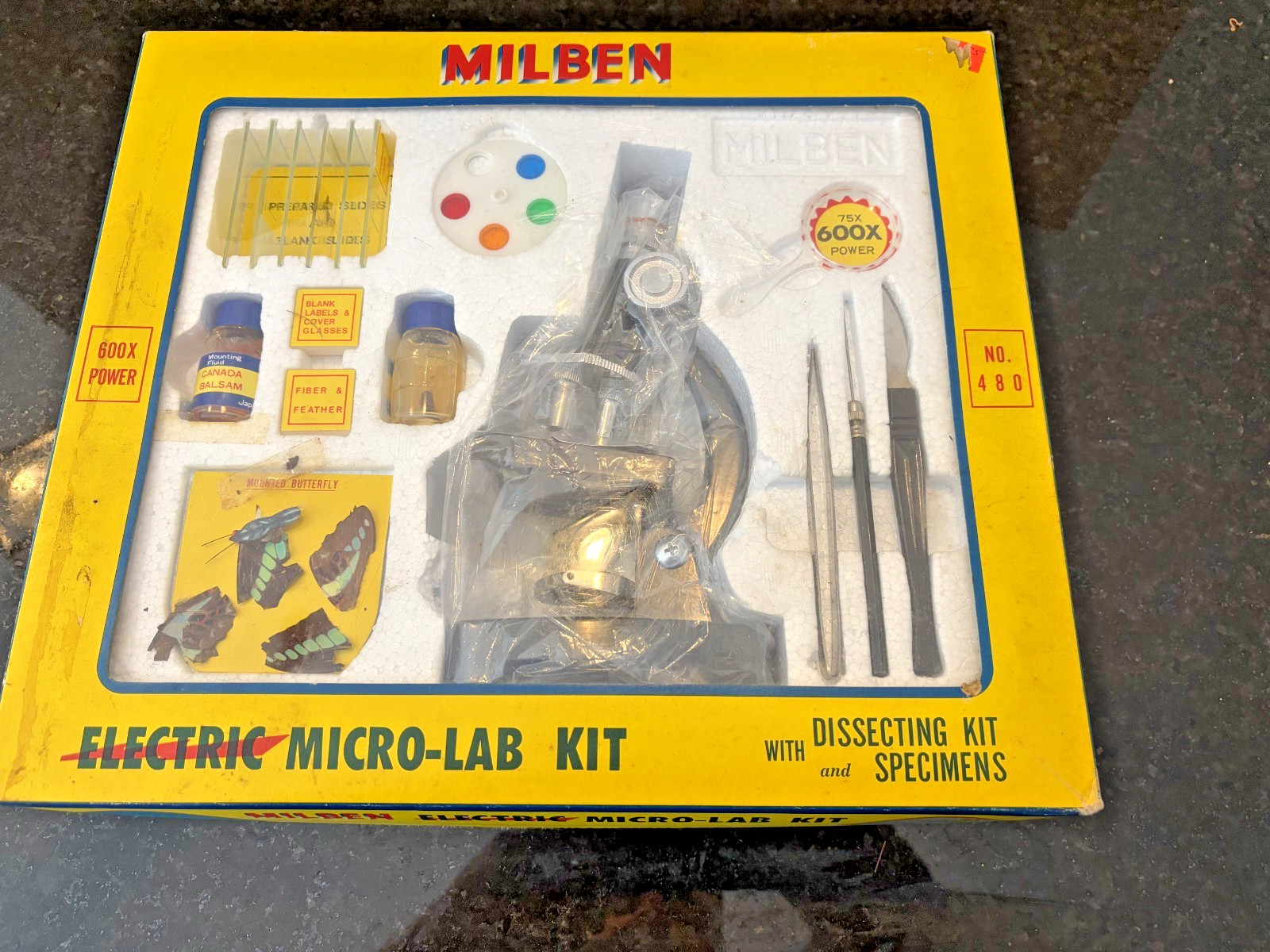 Vintage Milben Microscope Science Lab Kit Electric Micro-Lab Educational Set Tes