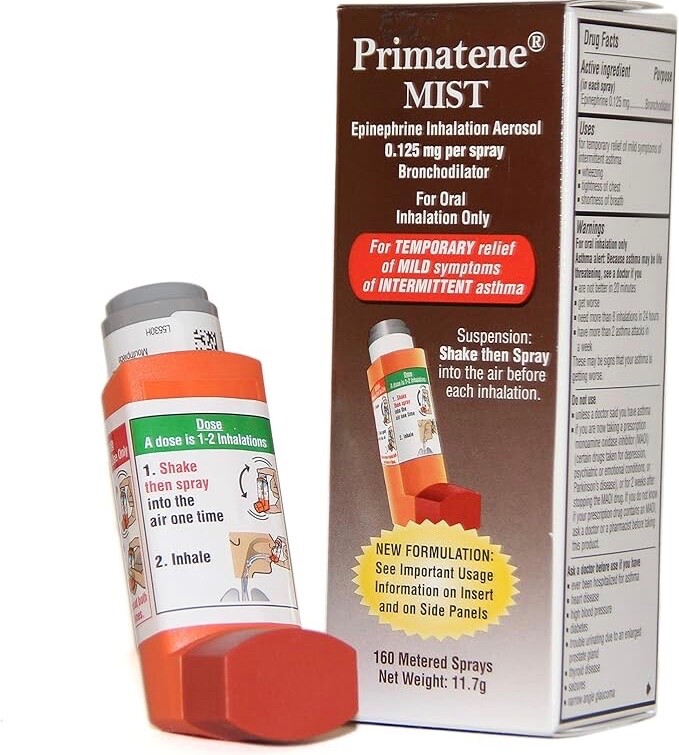 PRIMATENE MIST 160 SPRAYS EPINEPHRINE INHALATION AEROSOL NT WT 11.7 g  EX 08/27+
