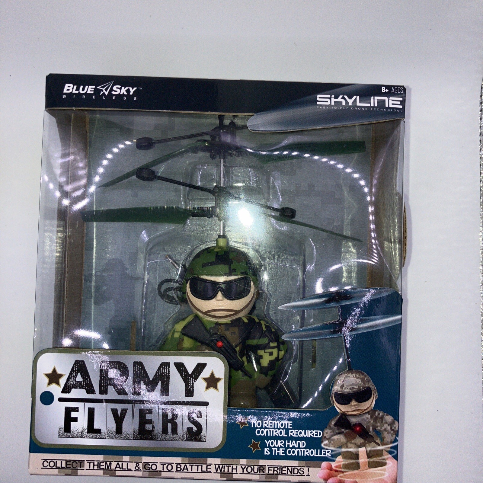 New Skyline Blue Sky Wireless Army Flyers Easy To Fly Drone No Remote Required