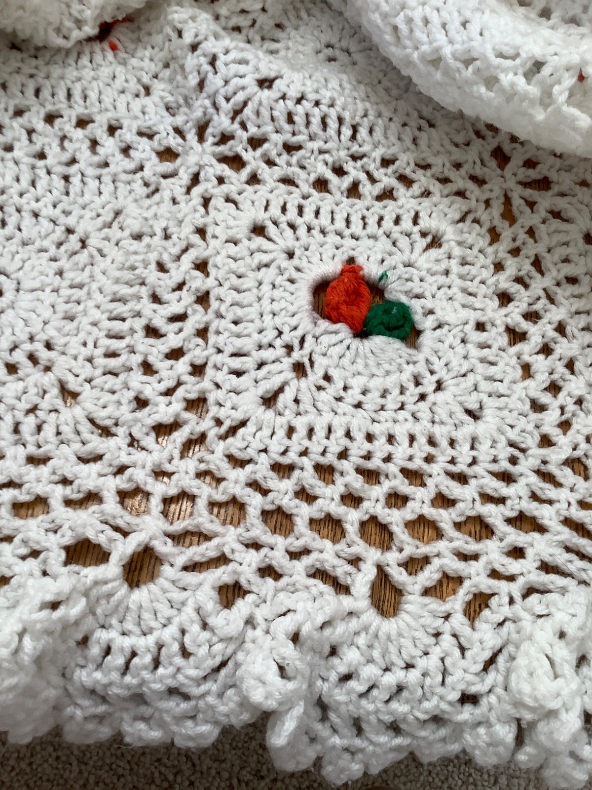 Handmade Afghan Blanket Throw Crochet white 70”x54”