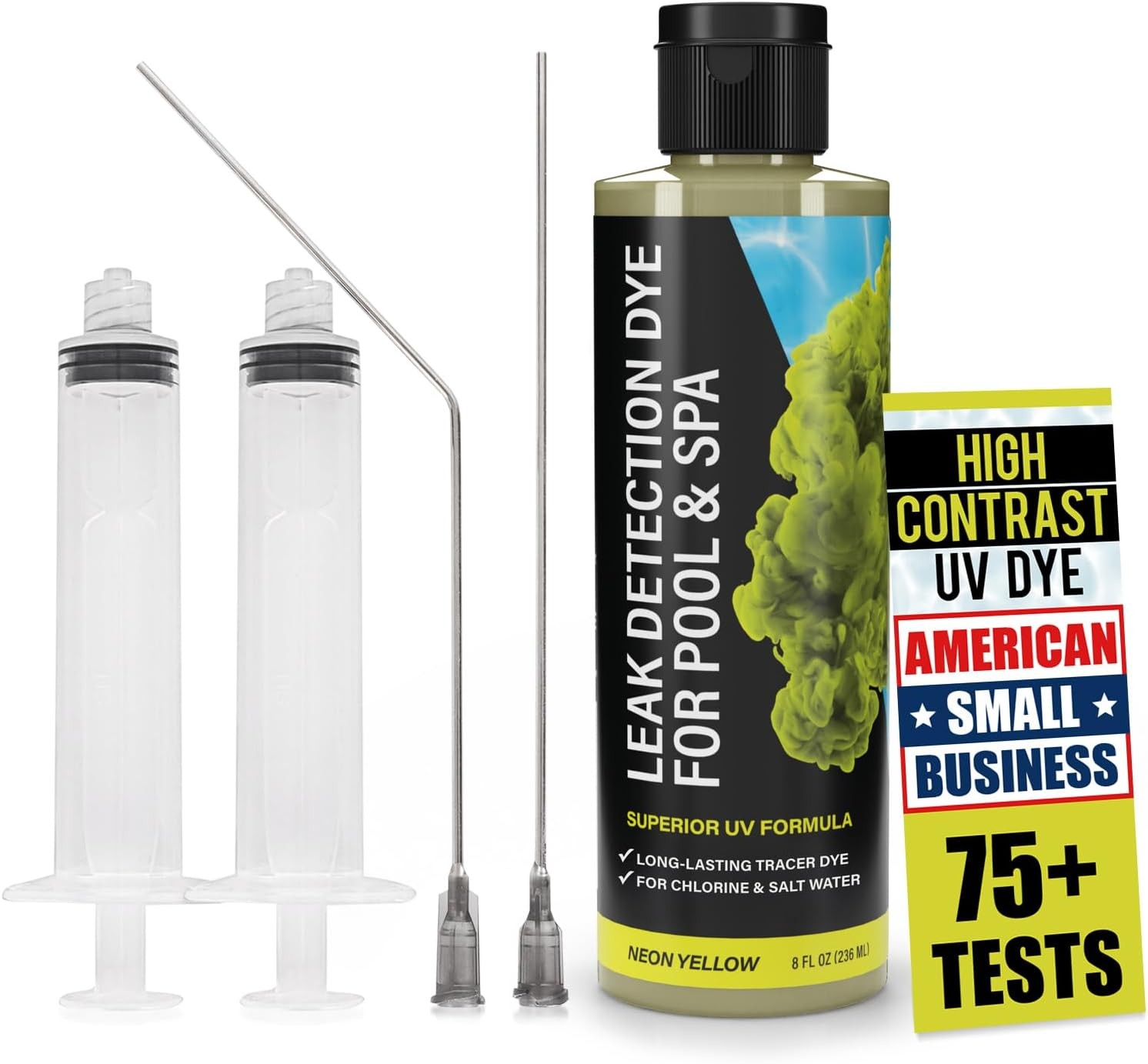 Pool Leak Detection Dye Kit - with 2 Precision Applicators - Made in USA - Super