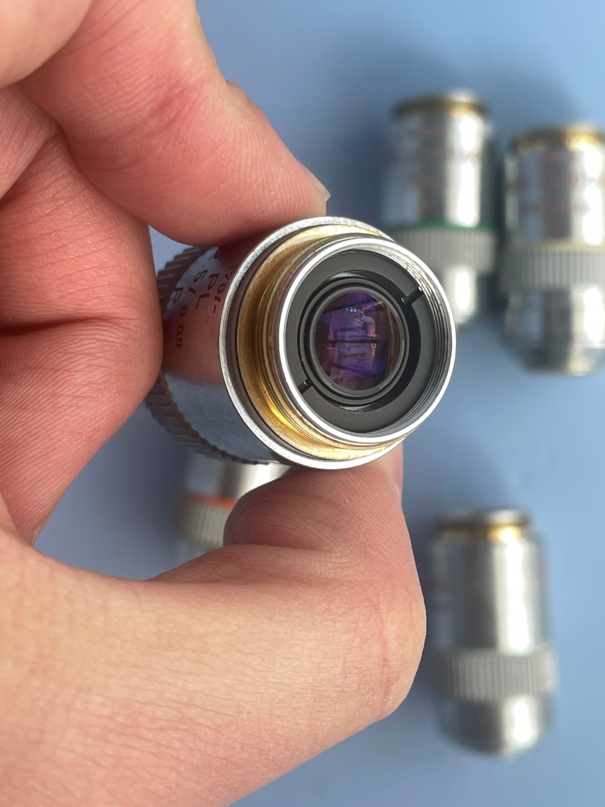 LEITZ/LEICA Microscope objective lens set NPL FLUOTAR P 2.5/6.3/16/25/100
