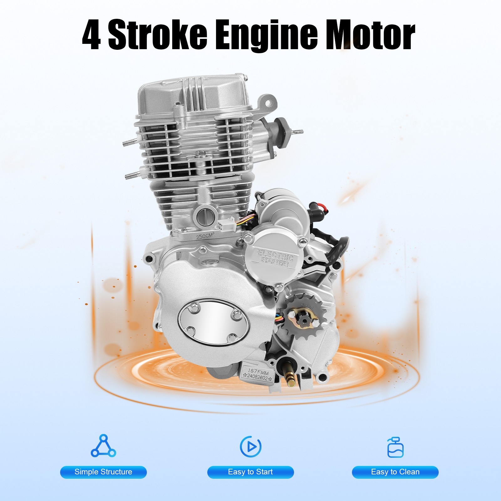 For 200CC 250CC ATV Models Single Cylinder Engine Aluminum Motor 4 Stroke Engine