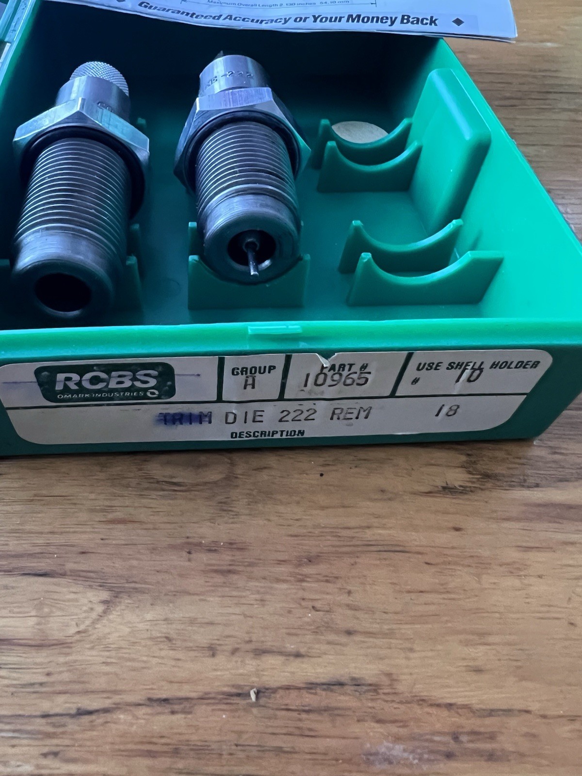 RCBS Die Set Carb Reloading Hunting 10965 222 REM