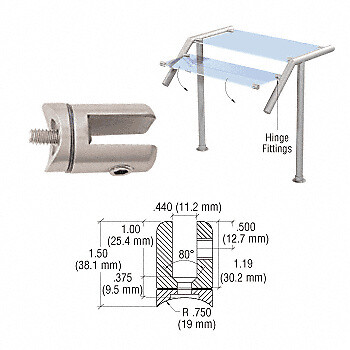 CRL SA61BS Brushed Stainless Swivel Hinge Glass Fitting