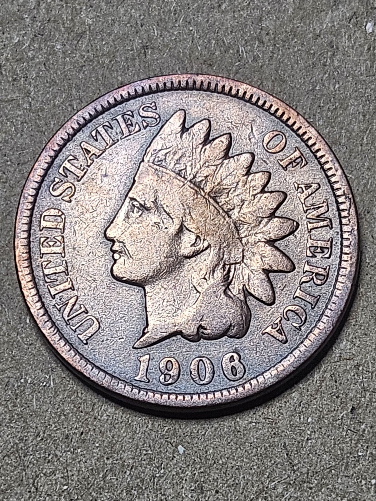 1906 1C RB Indian Cent in XF to AU Grade