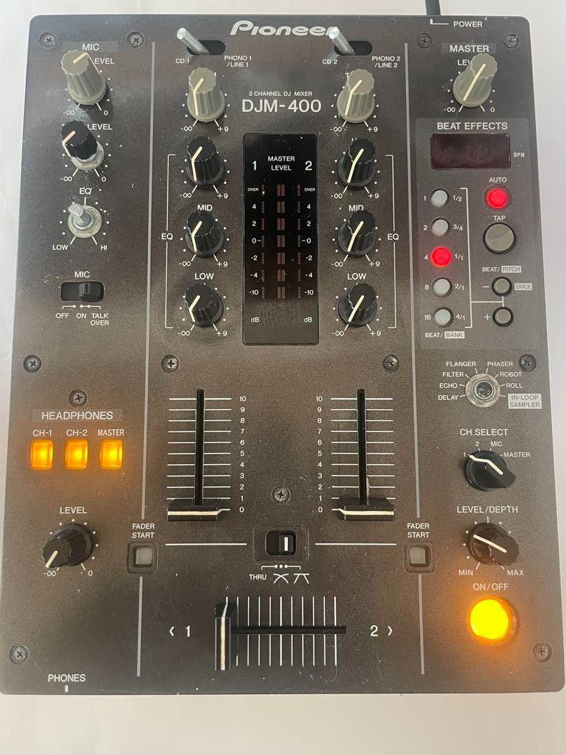Pioneer DJ DJM-400 Black 2-Channel Audio Mixer Built-in Effects JANK