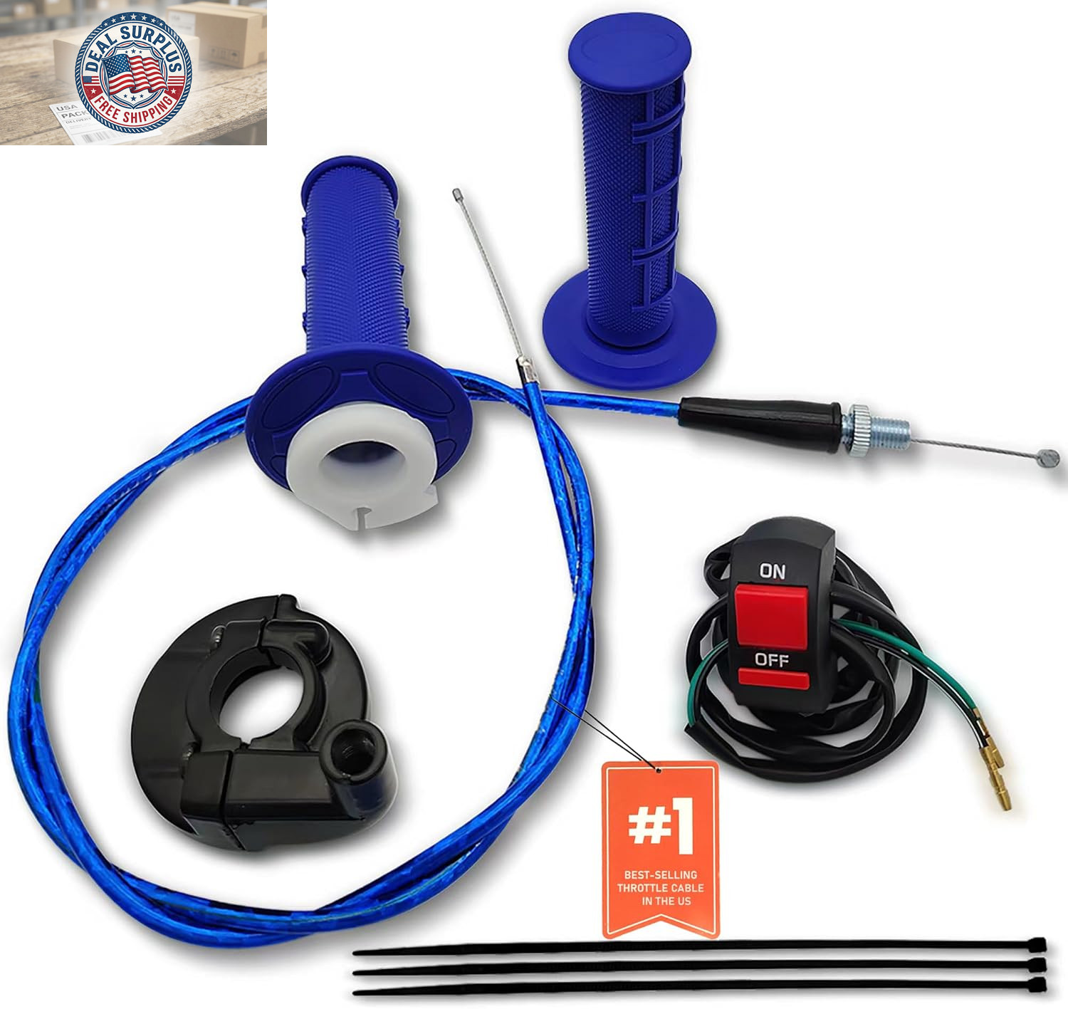 7/8 22Mm Twist Throttle Accelerator Handle Grips,Mini Bike Throttle Cable Kit,Th