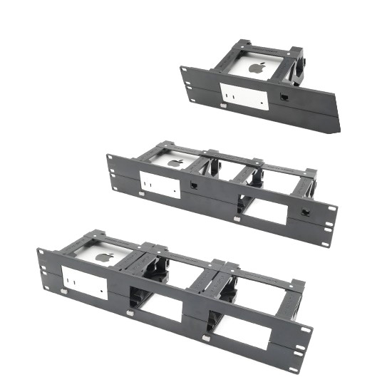 Rack mount for mac mini M4 for 19inch/10inch -toolessUI on/off button RJ45 keyst