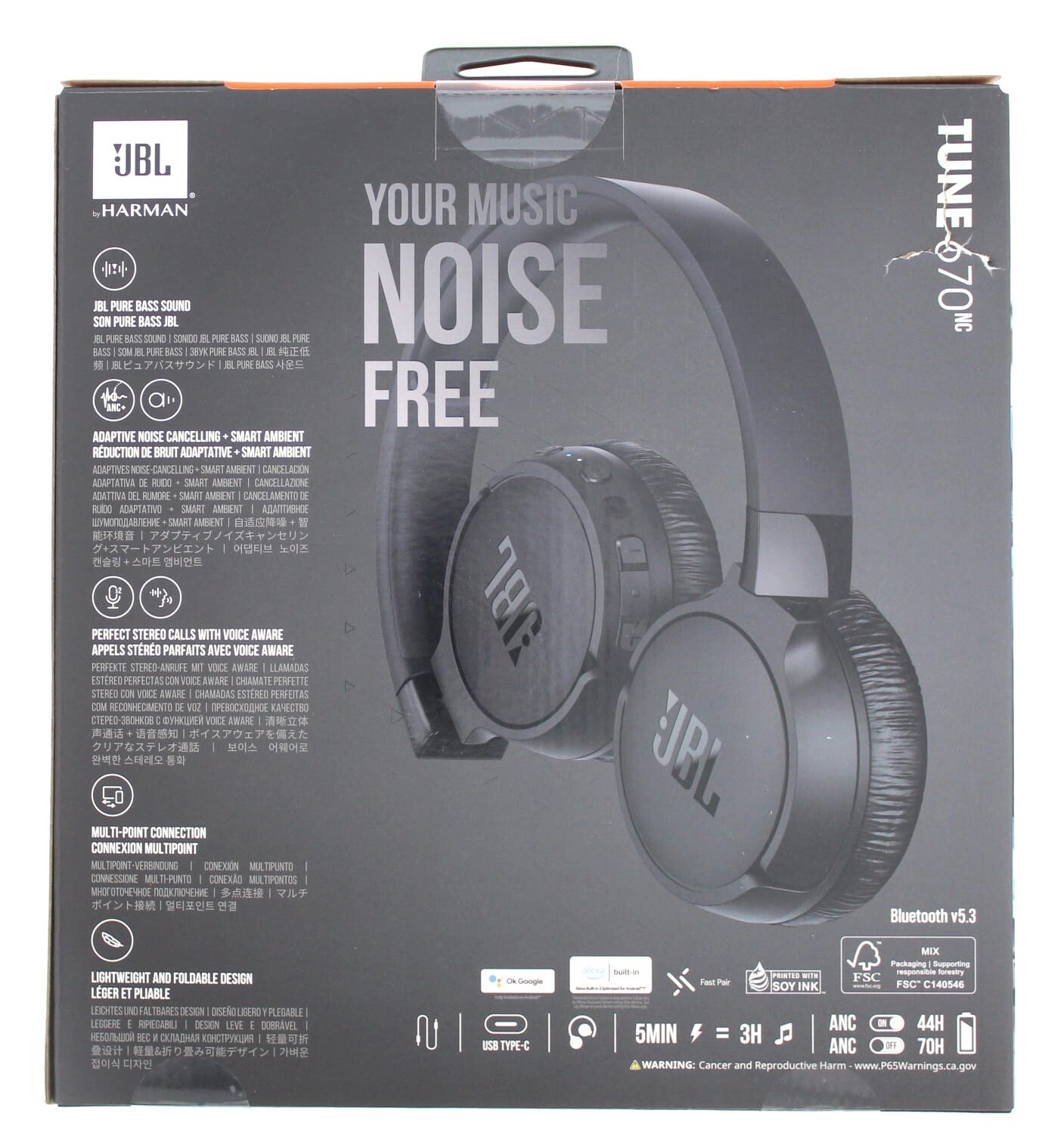 JBL by Harman Wireless Tune 670NC Bluetooth Headset