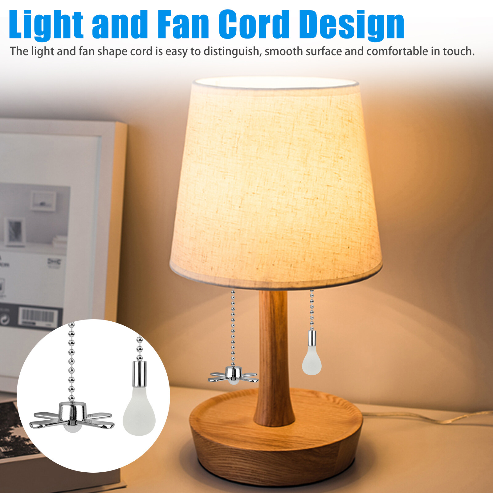 2/4Pcs Ceiling Fan Light Bulb Pull Chain Beaded Ball Extension Connector Decor